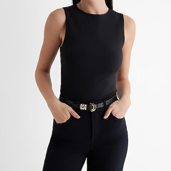 Express Black Body Contour High Compression Crew Neck Tank XL - Picture 1 of 6